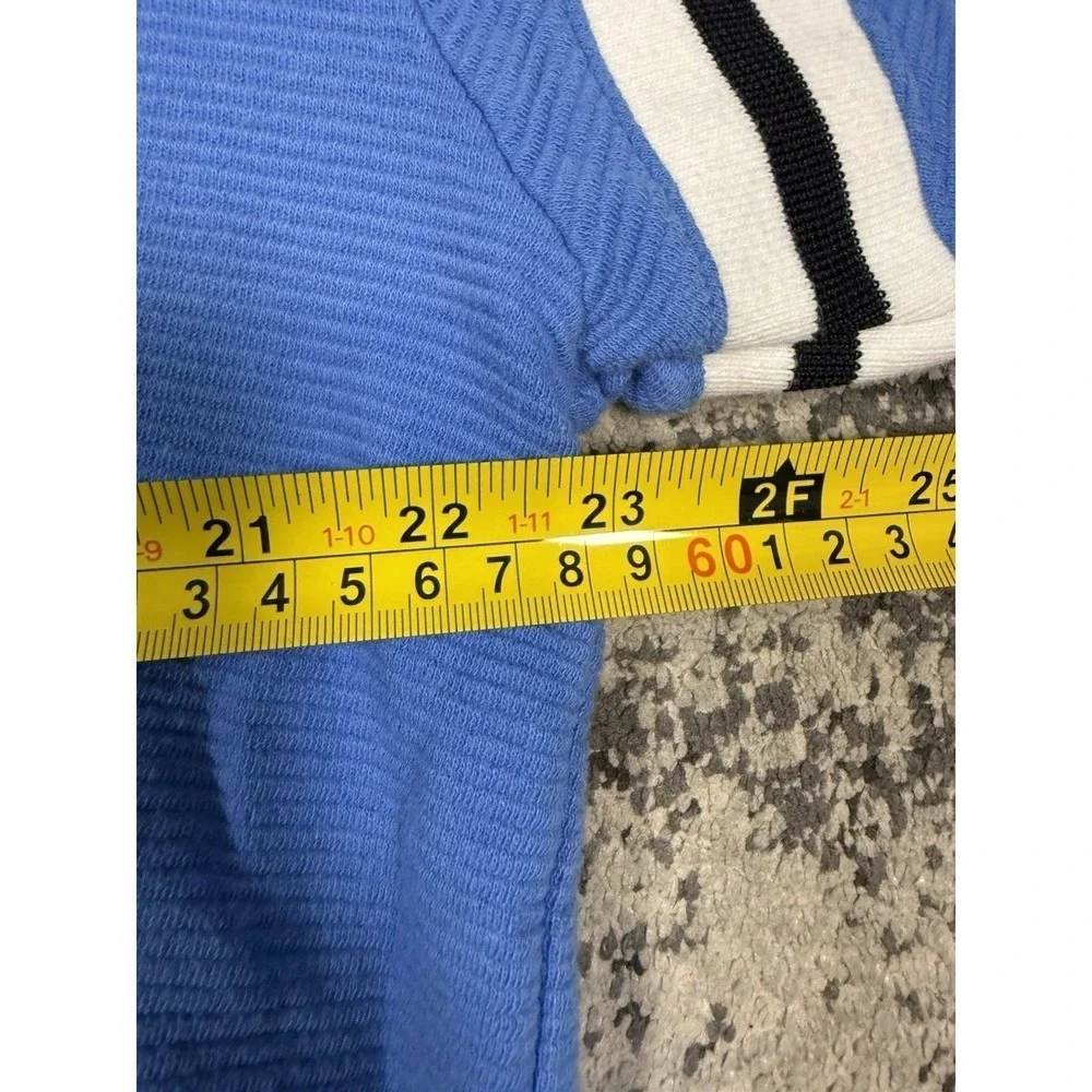 Vintage UNC Tar Heels Polo Mens Large Carolina Blue Striped Sleeve